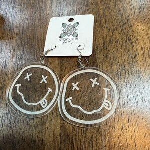 Clear Smiley Earrings